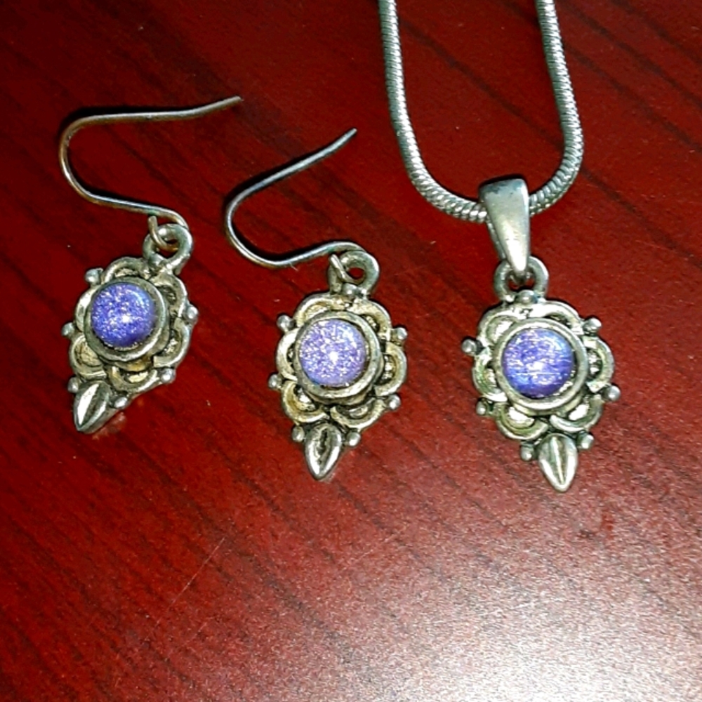 Matching antique necklace and earrings set